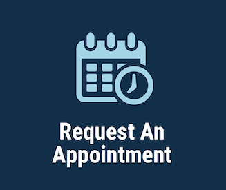 Request an Appointment. Illustration of calendar page and watch face.